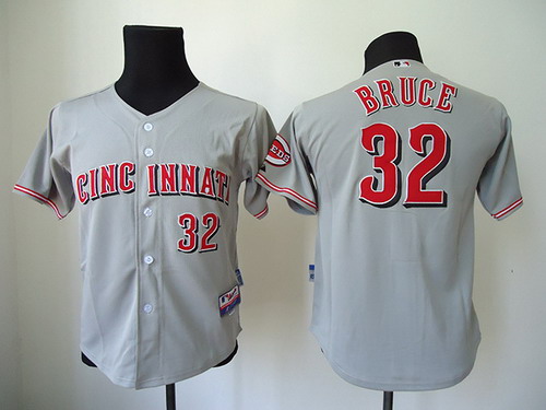 Cincinnati Reds #32 Jay Bruce Gray Kids Jersey