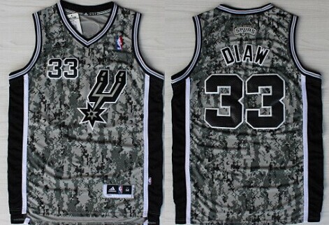 San Antonio Spurs #33 Boris Diaw Revolution 30 Swingman Camo Jersey