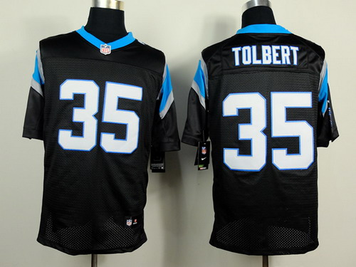 Nike Carolina Panthers #35 Mike Tolbert Black Elite Jersey