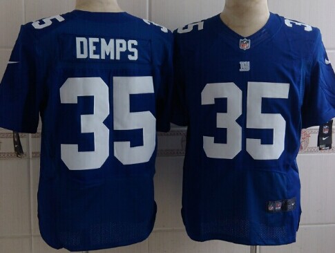 Nike New York Giants #35 Quintin Demps Blue Elite Jersey