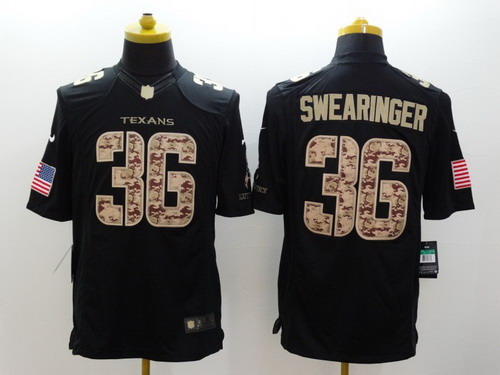 Nike Houston Texans #36 D.J. Swearinger Salute to Service Black Limited Jersey