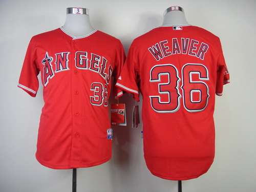 LA Angels of Anaheim #36 Jered Weaver Red Jersey