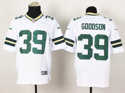 Nike Green Bay Packers #39 Demetri Goodson White Elite Jersey