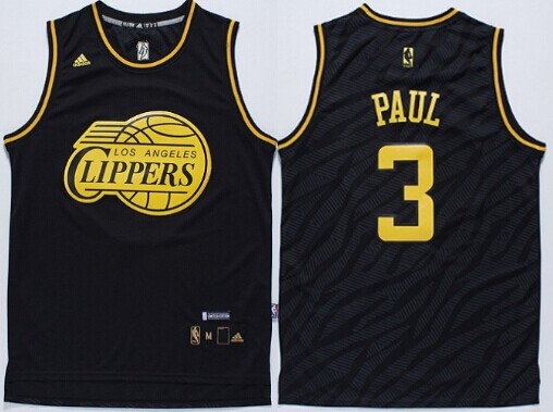 Los Angeles Clippers #3 Chris Paul Revolution 30 Swingman 2014 Black With Gold Jersey