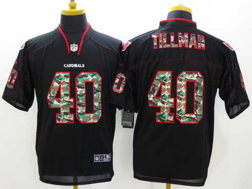 Nike Arizona Cardinals #40 Pat Tillman Black With Camo Elite Jersey