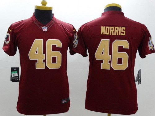 Nike Washington Redskins #46 Alfred Morris Red With Gold Limited Kids Jersey 