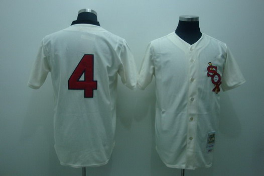 Chicago White Sox #4 Luke Appling 1933 Cream Throwback Jersey