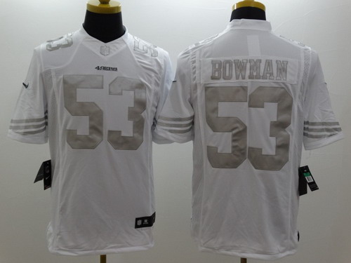 Nike San Francisco 49ers #53 NaVorro Bowman Platinum White Limited Jersey