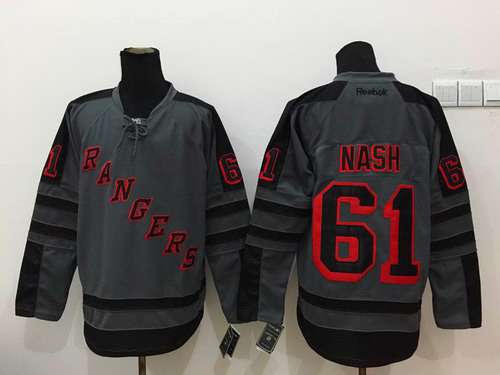 New York Rangers #61 Rick Nash Charcoal Gray Jersey