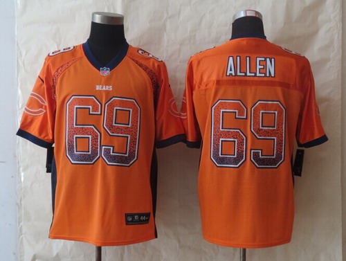 Nike Chicago Bears #69 Jared Allen Drift Fashion Orange Elite Jersey