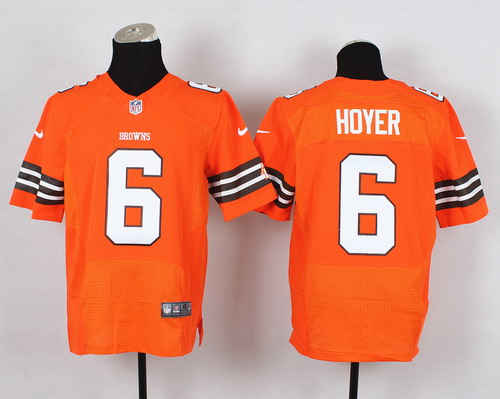 Nike Cleveland Browns #6 Brian Hoyer Orange Elite Jersey