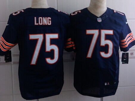 Nike Chicago Bears #75 Kyle Long Blue Elite Jersey