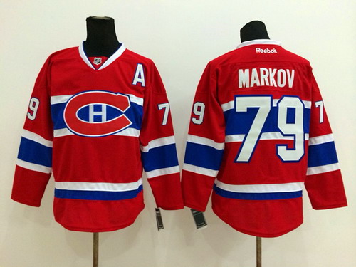 Montreal Canadiens #79 Andrei Markov Red CH Jersey