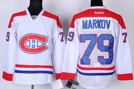 Montreal Canadiens #79 Andrei Markov White Jersey