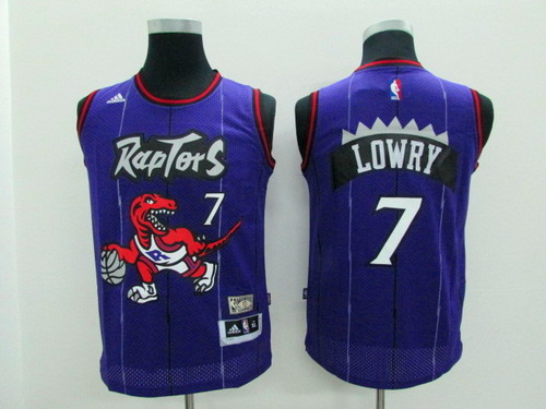 Toronto Raptors #7 Kyle Lowry Hardwood Classic Purple Swingman Kids Jersey