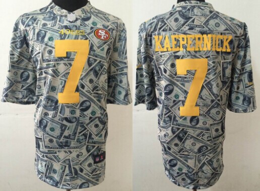 Nike San Francisco 49ers #7 Colin Kaepernick Dollars Fashion Elite Jersey