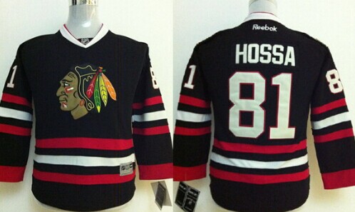 Chicago Blackhawks #81 Marian Hossa Black Kids Jersey