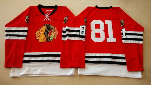 Chicago Blackhawks #81 Marian Hossa 1960-61 Red Vintage Jersey