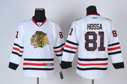 Chicago Blackhawks #81 Marian Hossa White Kids Jersey