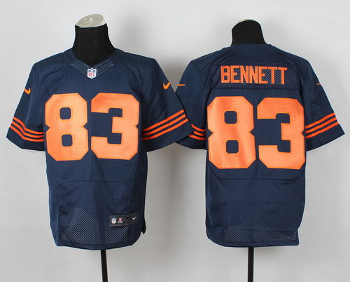 Nike Chicago Bears #83 Martellus Bennett Blue With Orange Elite Jersey