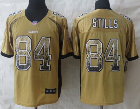 Nike New Orleans Saints #84 Kenny Stills Drift Fashion Gold Elite Jersey