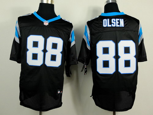 Nike Carolina Panthers #88 Greg Olsen Black Elite Jersey