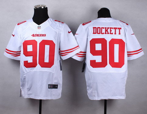 Nike San Francisco 49ers #90 Darnell Dockett White Elite Jersey