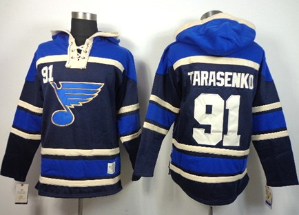 Old Time Hockey St. Louis Blues #91 Vladimir Tarasenko Navy Blue Hoodie