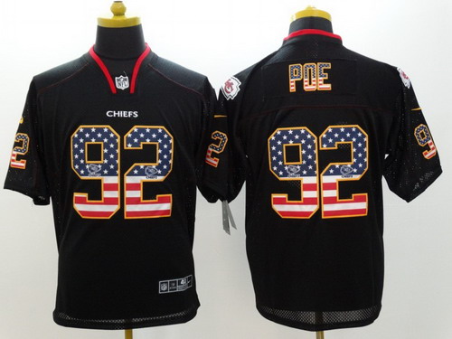 Nike Kansas City Chiefs #92 Dontari Poe 2014 USA Flag Fashion Black Elite Jersey