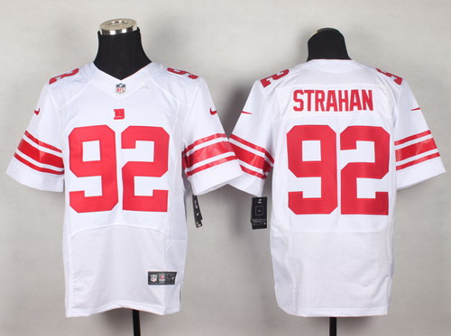 Nike New York Giants #92 Michael Strahan White Elite Jersey