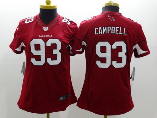 Nike Arizona Cardinals #93 Calais Campbell Red Limited Womens Jersey