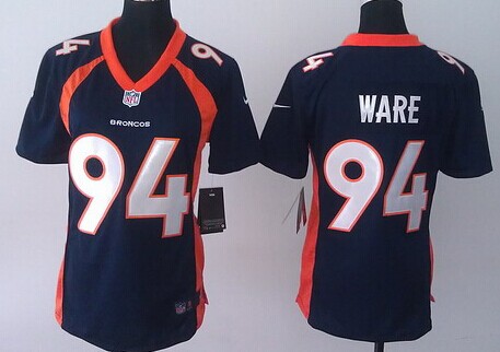 Nike Denver Broncos #94 DeMarcus Ware 2013 Blue Game Womens Jersey