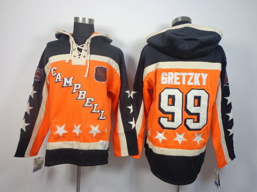 Old Time Hockey Edmonton Oilers #99 Wayne Gretzky Orange All-Star Hoodie