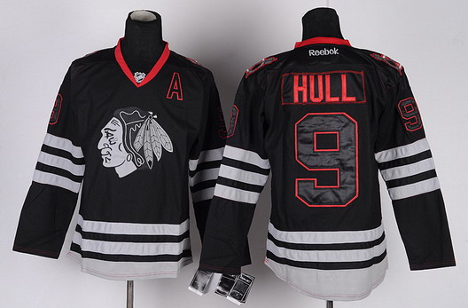 Chicago Blackhawks #9 Bobby Hull Black Ice Jersey