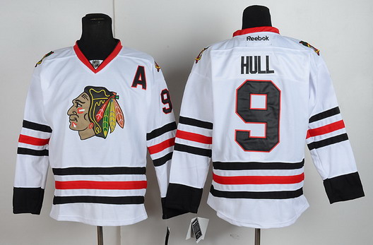 Chicago Blackhawks #9 Bobby Hull White Jersey