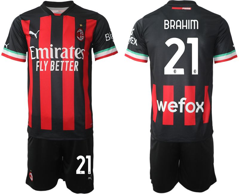 AC Milan  21 BRAHIM Home Black 2022-2023 Soccer jerseys suit