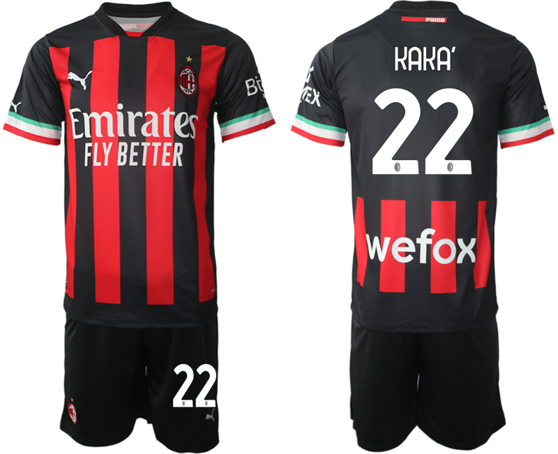 AC Milan  22 kaka Home Black 2022-2023 Soccer jerseys suit