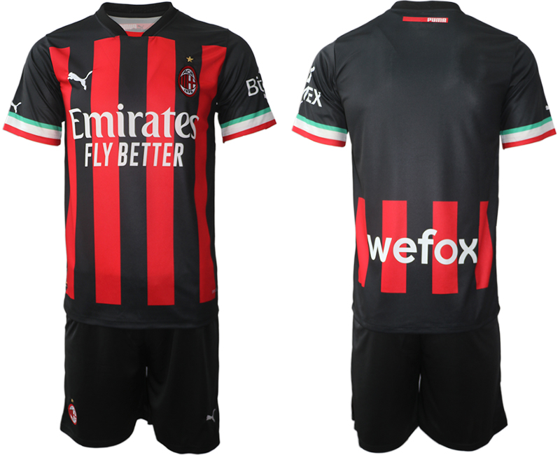 AC Milan  Blank Home Black 2022-2023 Soccer jerseys suit