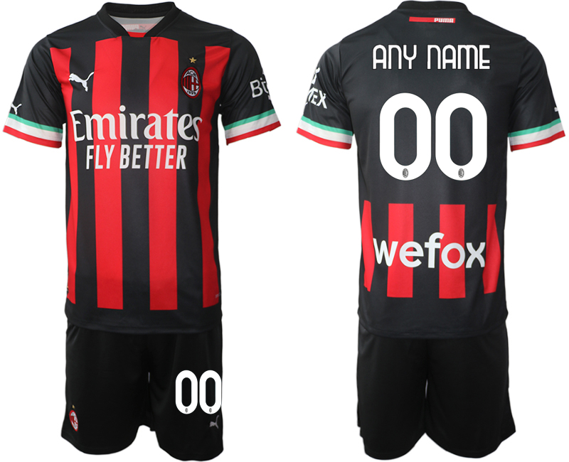 AC Milan  CUSTOM Home Black 2022-2023 Soccer jerseys suit