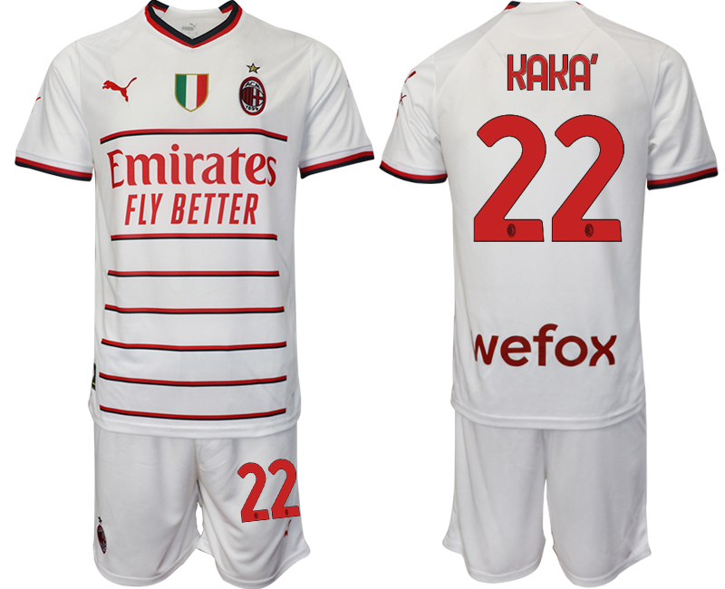 AC Milan 22 kaka White away 2022-2023 Soccer jerseys suit