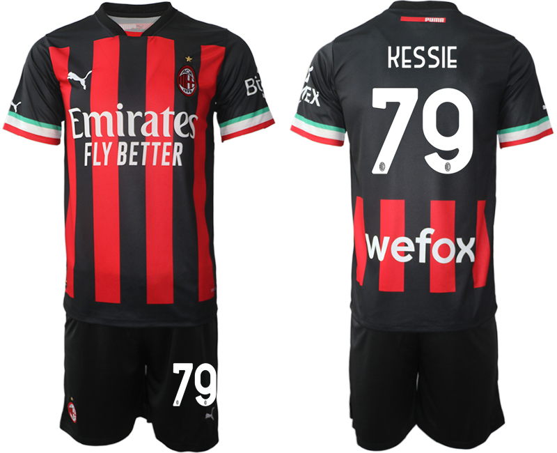 AC Milan 79 KESSIE Home Black 2022-2023 Soccer jerseys suit