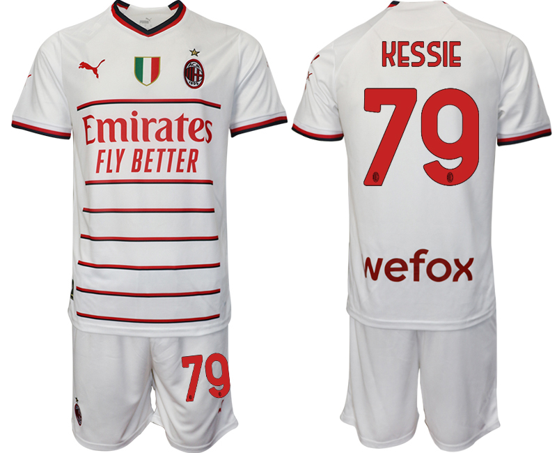 AC Milan 79 KESSIE White away 2022-2023 Soccer jerseys suit