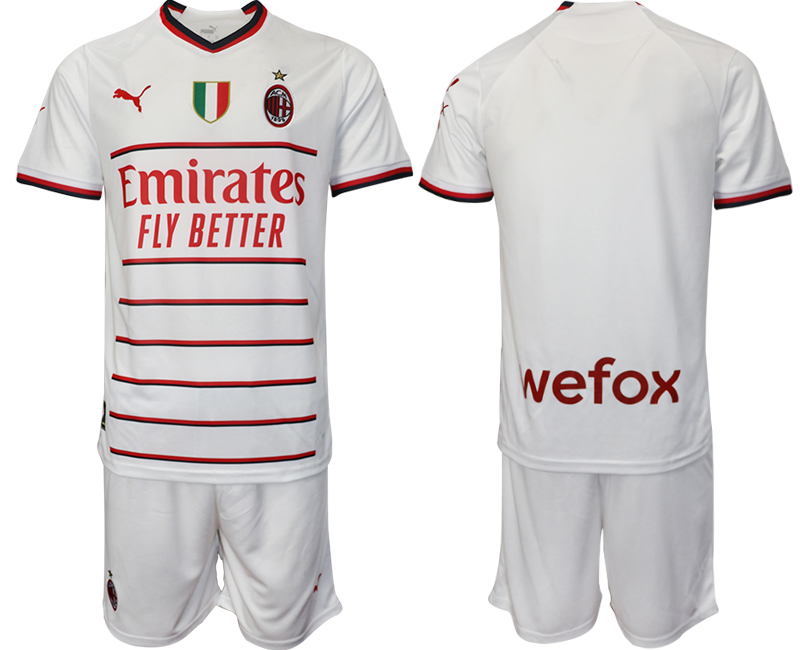 AC Milan Blank White away 2022-2023 Soccer jerseys suit