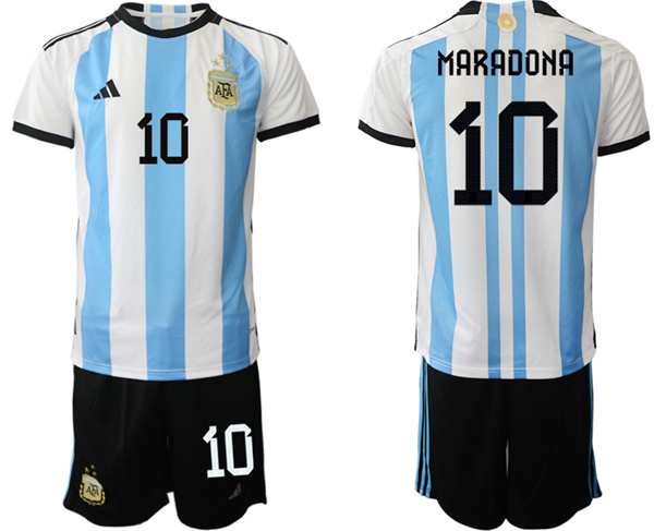 Argentina 10 MARADONA 2022-2023 Home jerseys Suit