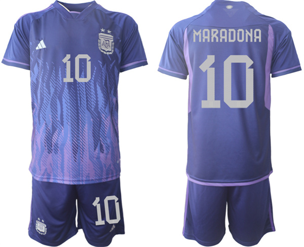 Argentina 10 MARADONA 2022-2023 away jerseys Suit