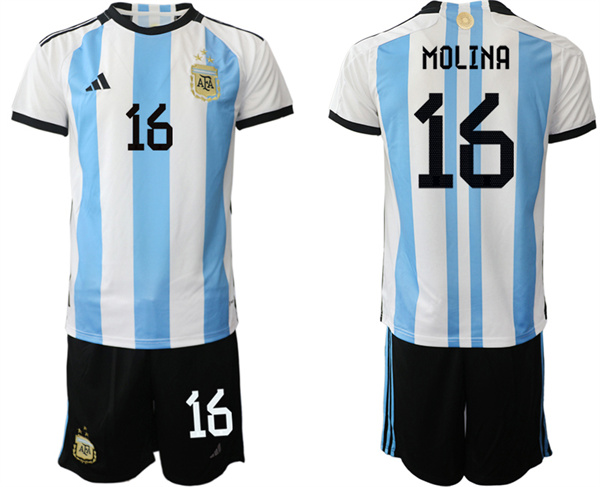 Argentina 16 MOLINA 2022-2023 Home jerseys Suit