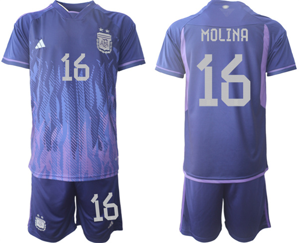 Argentina 16 MOLINA 2022-2023 away jerseys Suit