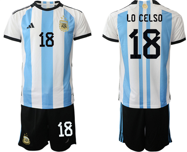 Argentina 18 LO CELSO 2022-2023 Home jerseys Suit