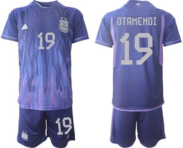 Argentina 19 OTAMENDI 2022-2023 away jerseys Suit