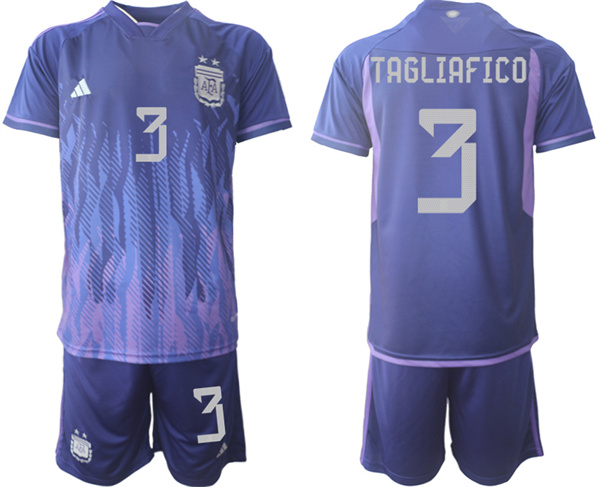 Argentina 3 TAGLIAFICO 2022-2023 away jerseys Suit